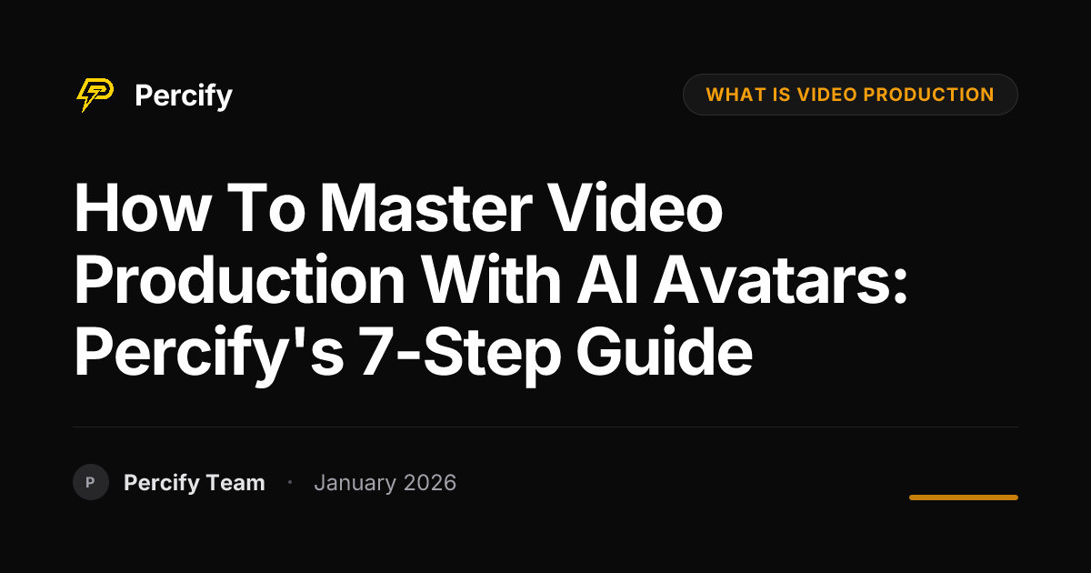 How to Master Video Production with AI Avatars: Percify's 7-Step Guide ...