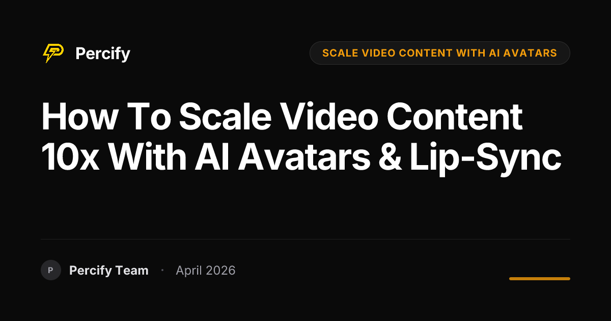 How to Scale Video Content 10x with AI Avatars & Lip-Sync - Percify AI Avatar Blog Cover