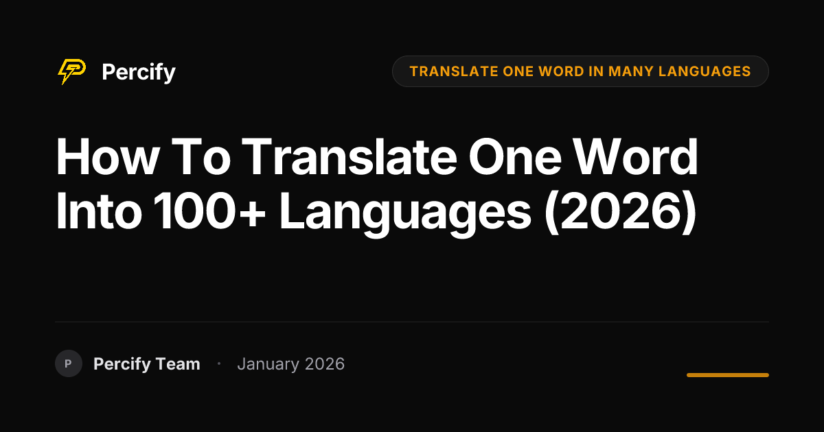 How to Translate One Word Into 100+ Languages (2026) | Percify Blog