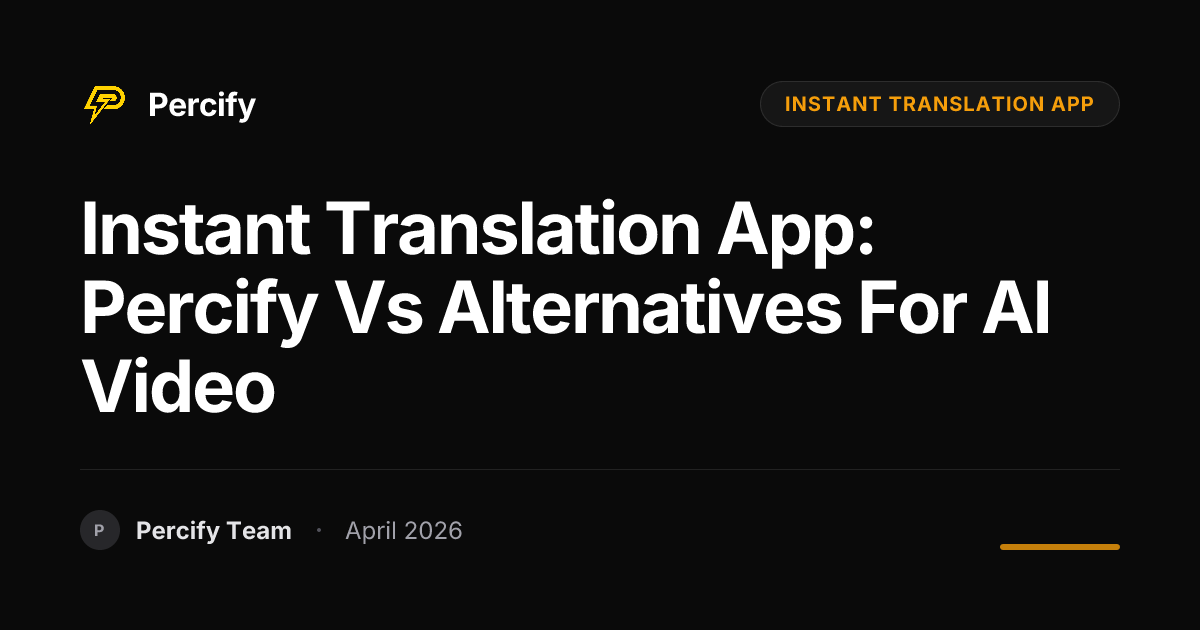 instant translation app: Percify vs Alternatives for AI Video - Percify AI Avatar Blog Cover