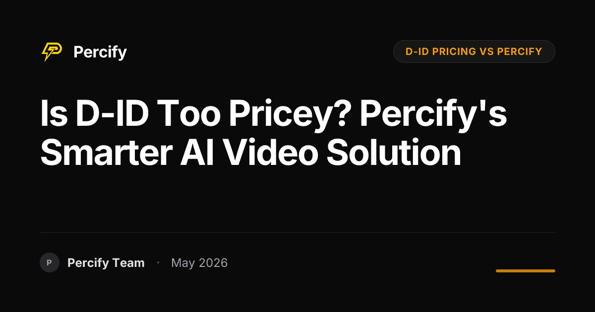 Is D-ID Too Pricey? Percify's Smarter AI Video Solution - Percify AI Avatar Blog Cover