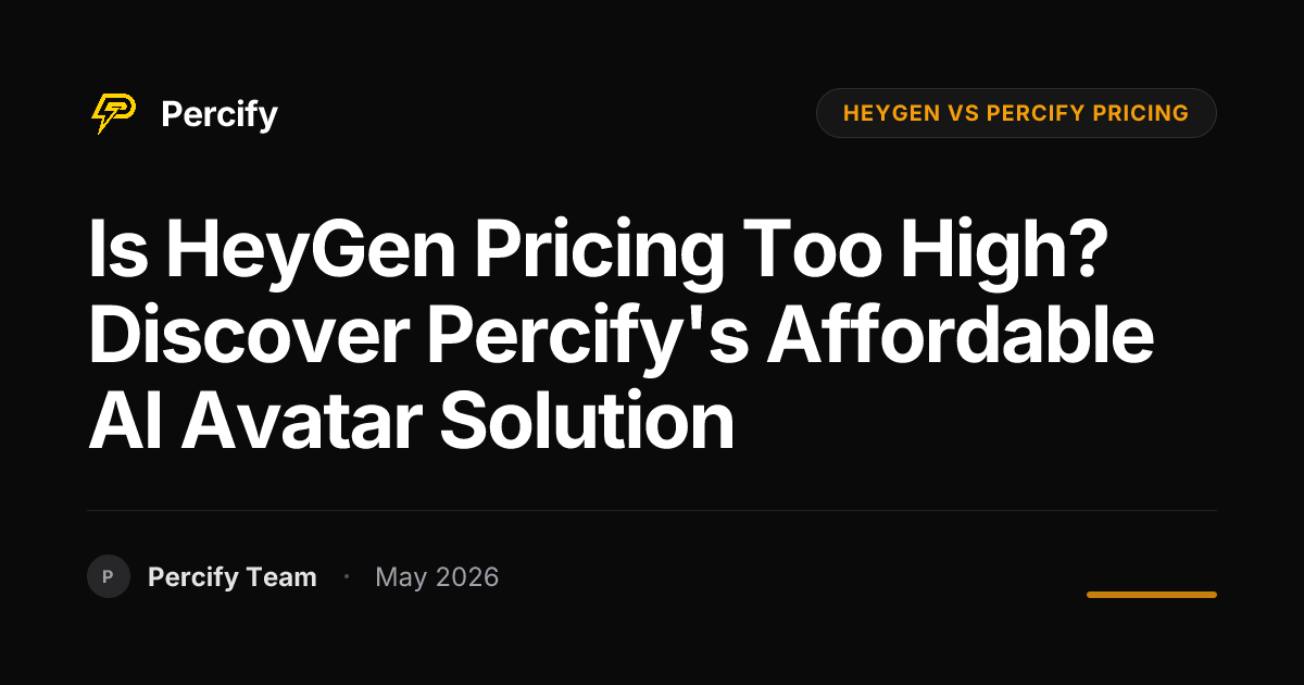 Is HeyGen Pricing Too High? Discover Percify's Affordable AI Avatar Solution - Percify AI Avatar Blog Cover