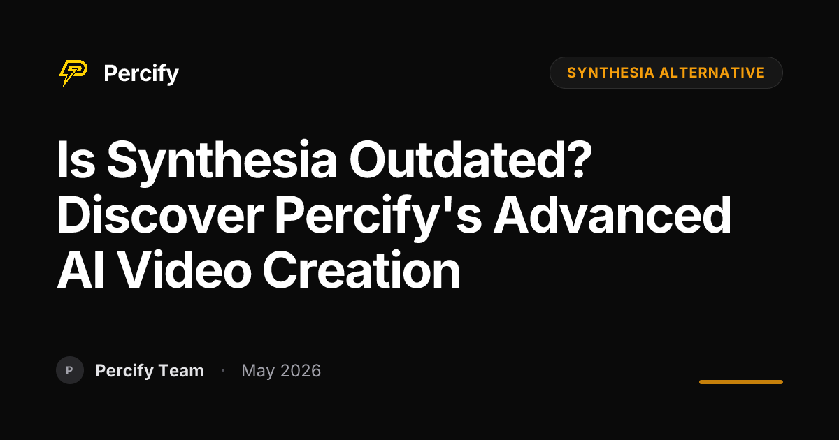 Is Synthesia Outdated? Discover Percify's Advanced AI Video Creation - Percify AI Avatar Blog Cover
