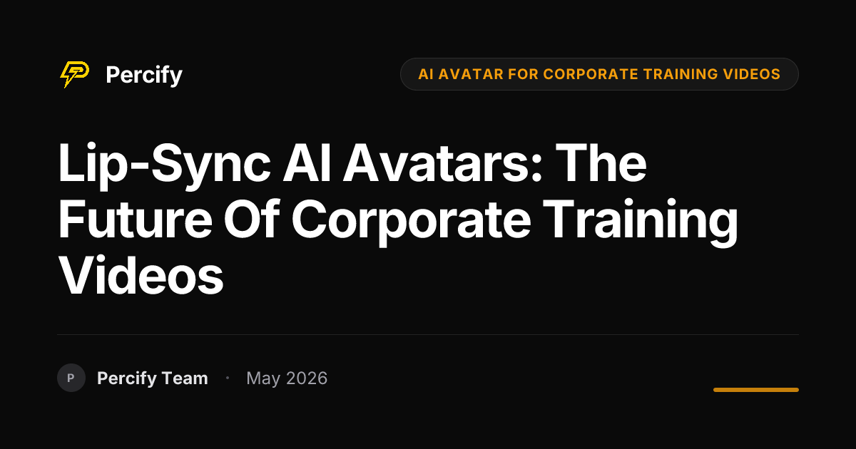 Lip-Sync AI Avatars: The Future of Corporate Training Videos - Percify AI Avatar Blog Cover