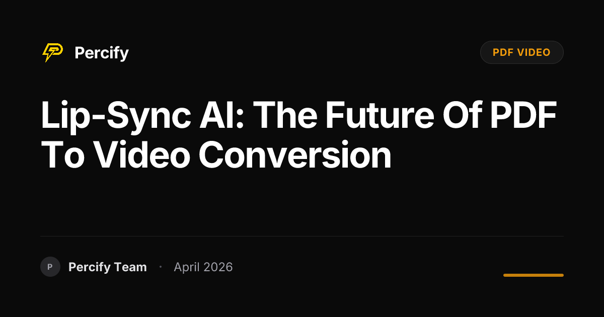 Lip-Sync AI: The Future of PDF to Video Conversion - Percify AI Avatar Blog Cover