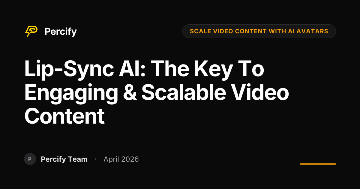 Lip-Sync AI: The Key to Engaging & Scalable Video Content - Percify AI Avatar Blog Cover