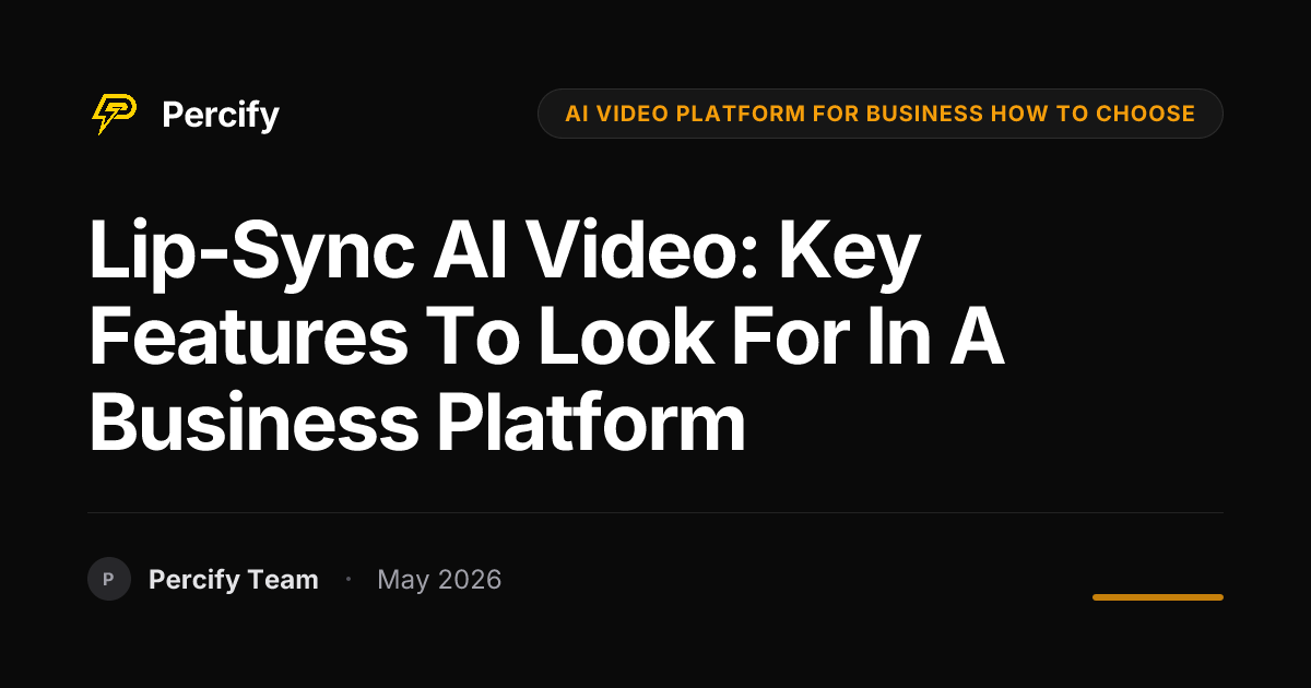 Lip-Sync AI Video: Key Features to Look for in a Business Platform - Percify AI Avatar Blog Cover