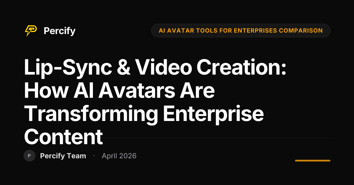 Lip-Sync & Video Creation: How AI Avatars Are Transforming Enterprise Content - Percify AI Avatar Blog Cover