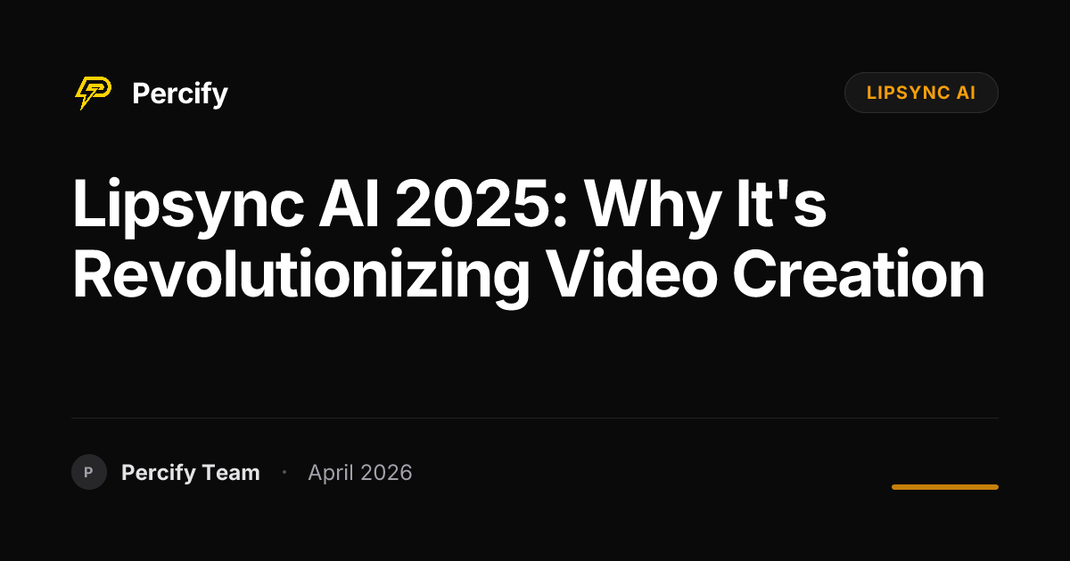Lipsync AI 2025: Why It's Revolutionizing Video Creation - Percify AI Avatar Blog Cover