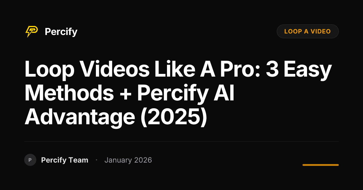 Loop Videos Like a Pro: 3 Easy Methods + Percify AI Advantage (2025 ...