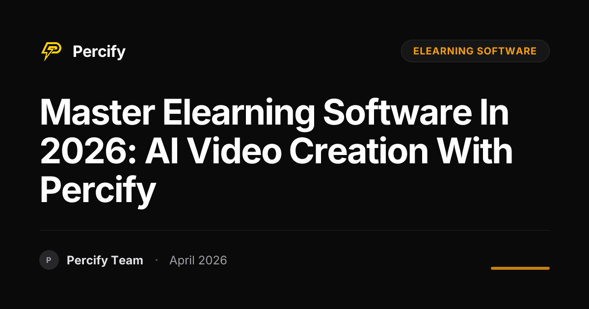 Master Elearning Software in 2026: AI Video Creation with Percify - Percify AI Avatar Blog Cover