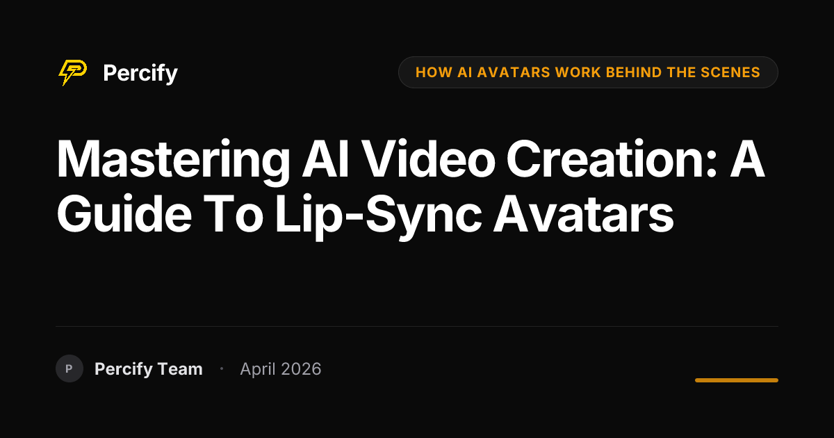 Mastering AI Video Creation: A Guide to Lip-Sync Avatars - Percify AI Avatar Blog Cover