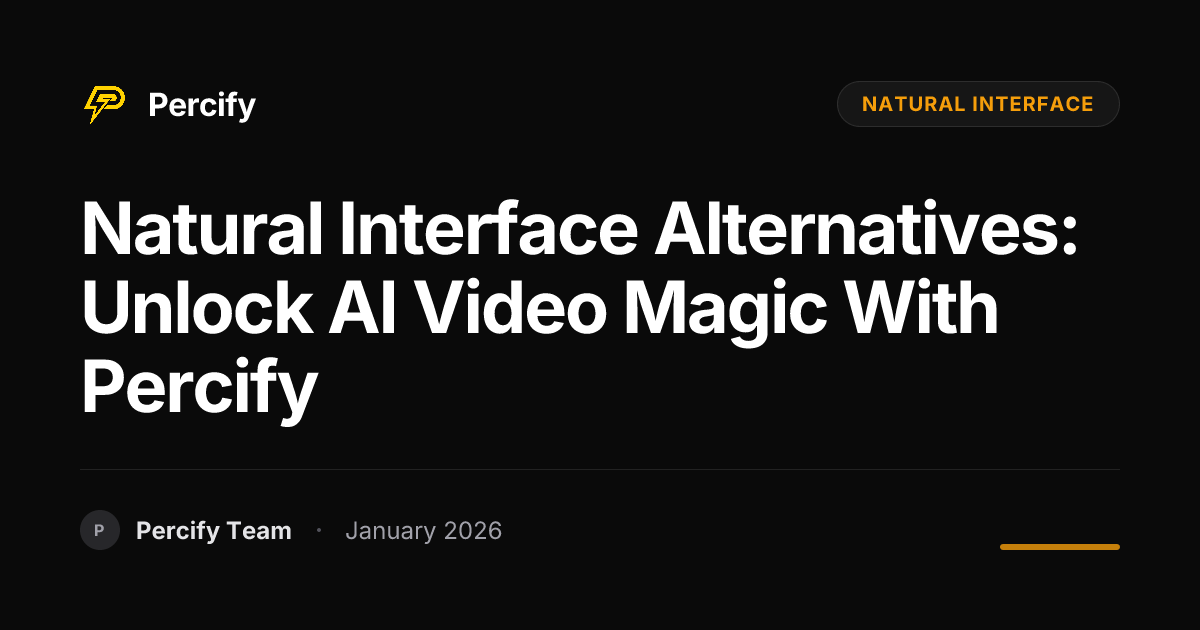 Natural Interface Alternatives: Unlock AI Video Magic with Percify ...