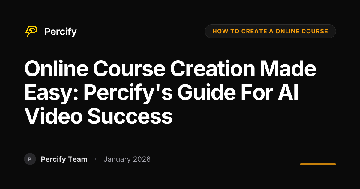 Online Course Creation Made Easy: Percify's Guide for AI Video Success ...