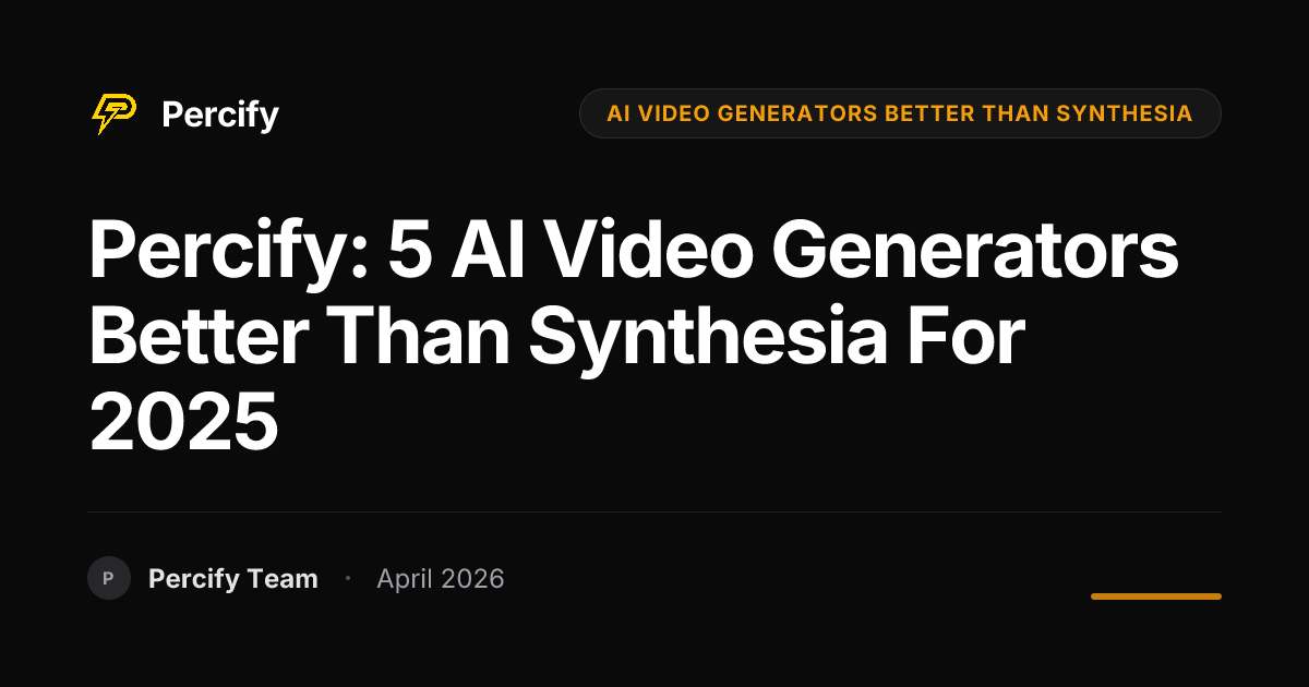 Percify: 5 AI Video Generators Better Than Synthesia for 2025 - Percify AI Avatar Blog Cover