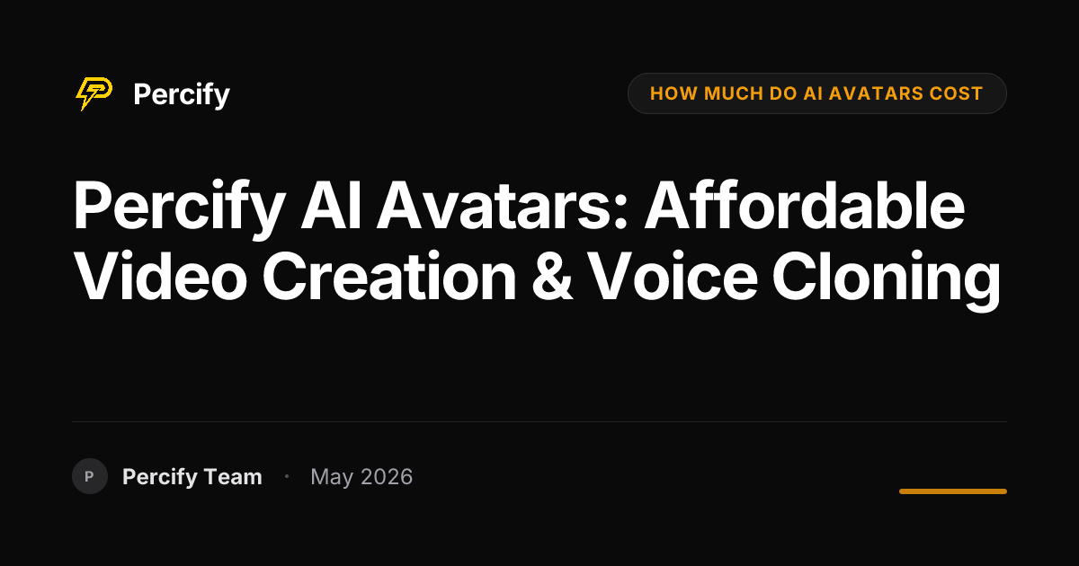 Percify AI Avatars: Affordable Video Creation & Voice Cloning - Percify AI Avatar Blog Cover