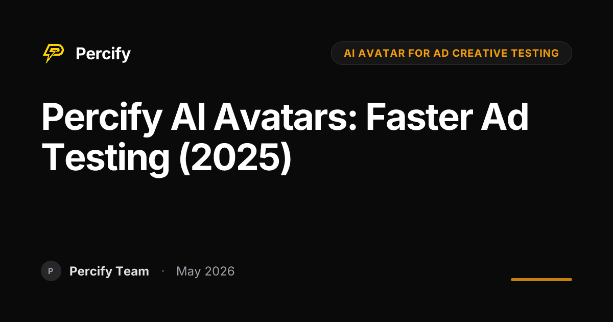 Percify AI Avatars: Faster Ad Testing (2025) - Percify AI Avatar Blog Cover
