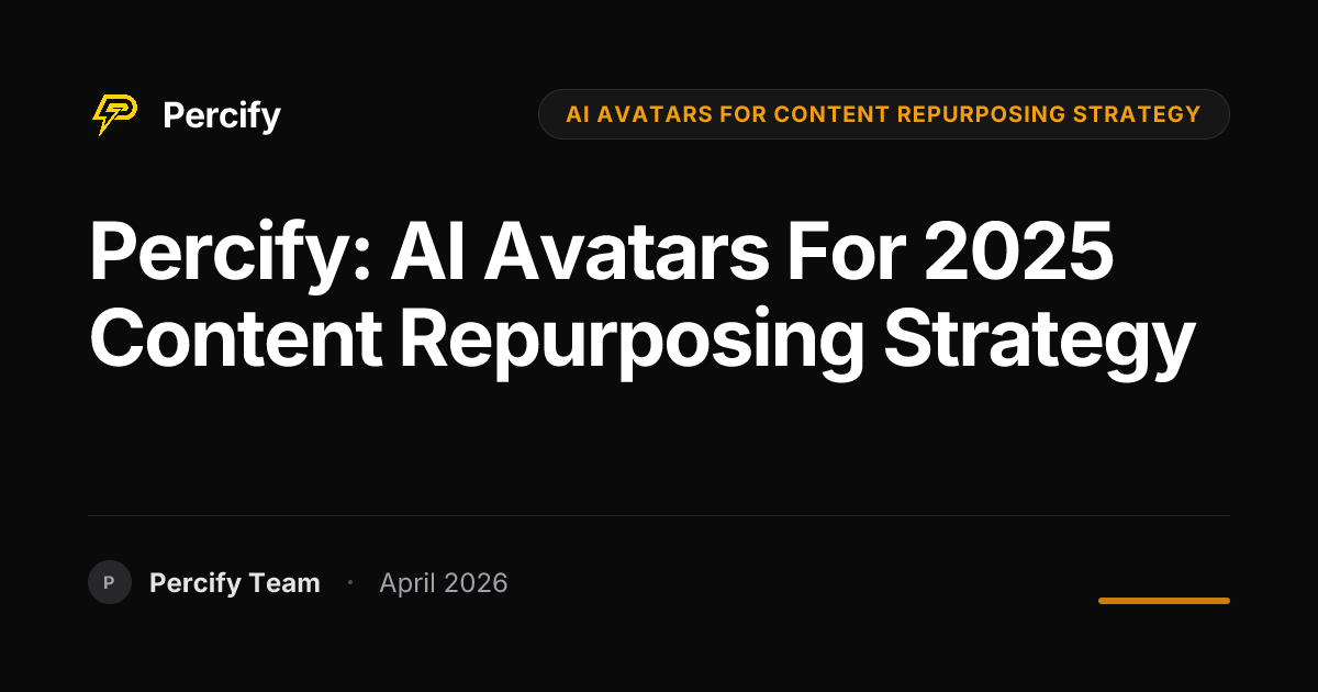 Percify: AI Avatars for 2025 Content Repurposing Strategy - Percify AI Avatar Blog Cover