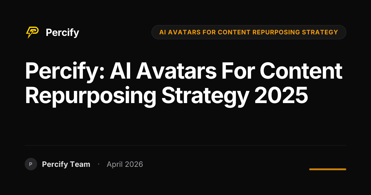 Percify: AI Avatars for Content Repurposing Strategy 2025 - Percify AI Avatar Blog Cover