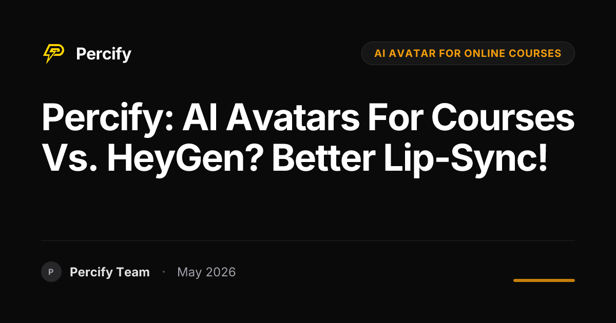 Percify: AI Avatars for Courses vs. HeyGen? Better Lip-Sync! - Percify AI Avatar Blog Cover