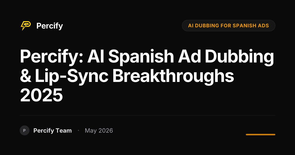 Percify: AI Spanish Ad Dubbing & Lip-Sync Breakthroughs 2025 - Percify AI Avatar Blog Cover