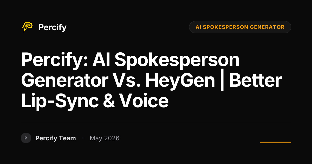Percify: AI Spokesperson Generator vs. HeyGen | Better Lip-Sync & Voice - Percify AI Avatar Blog Cover