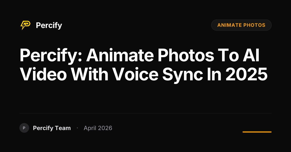 Percify: Animate Photos to AI Video with Voice Sync in 2025 - Percify AI Avatar Blog Cover