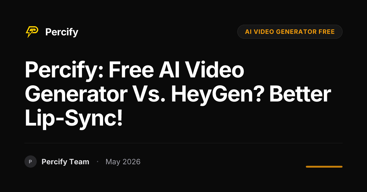 Percify: Free AI Video Generator vs. HeyGen? Better Lip-Sync! - Percify AI Avatar Blog Cover