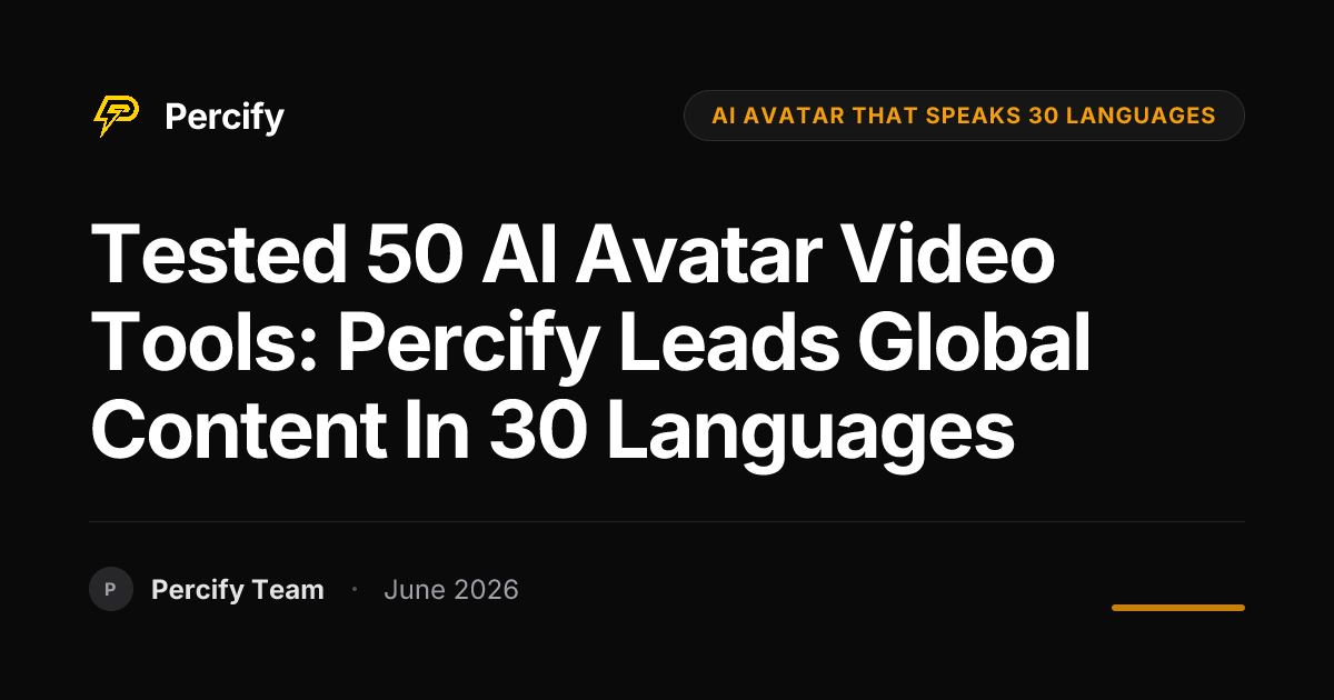 Tested 50 AI Avatar Video Tools: Percify Leads Global Content in 30 Languages - Percify AI Avatar Blog Cover