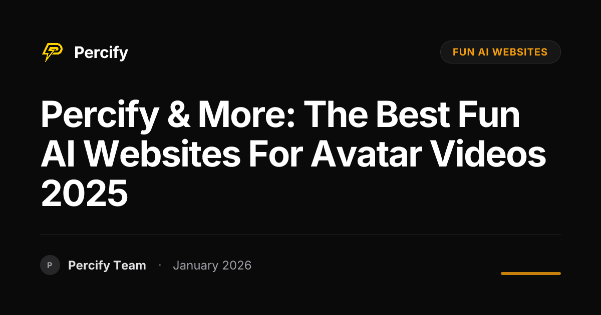 Percify & More: The Best Fun AI Websites for Avatar Videos 2025 ...