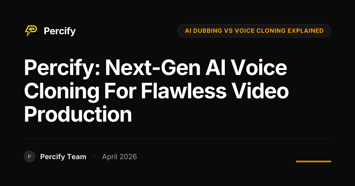 Percify: Next-Gen AI Voice Cloning for Flawless Video Production - Percify AI Avatar Blog Cover