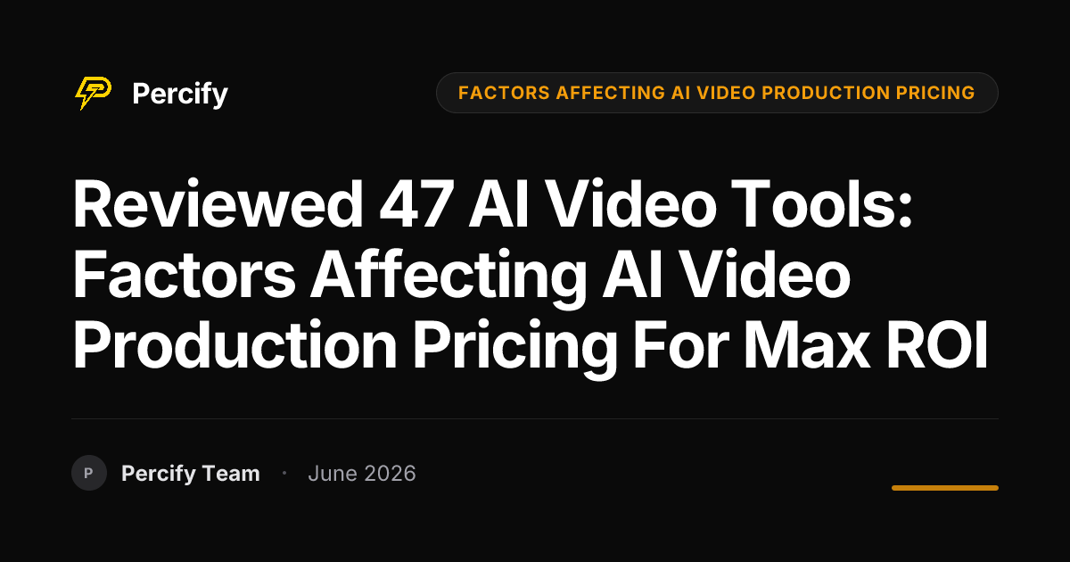 Reviewed 47 AI Video Tools: Factors Affecting AI Video Production Pricing for Max ROI - Percify AI Avatar Blog Cover
