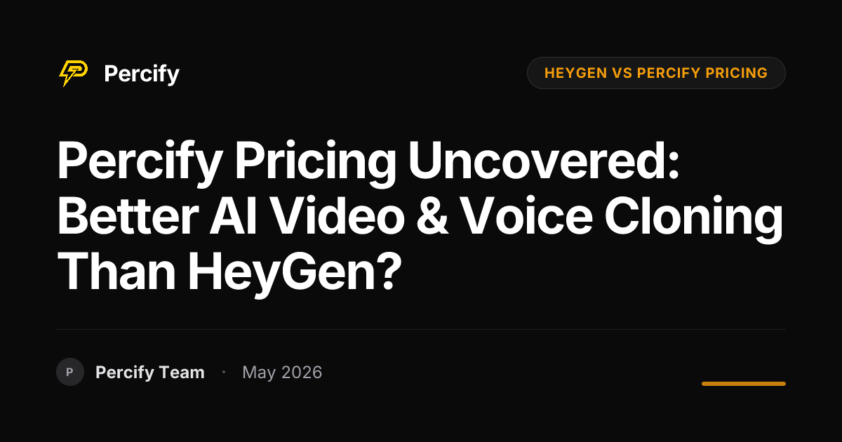 Percify Pricing Uncovered: Better AI Video & Voice Cloning Than HeyGen? - Percify AI Avatar Blog Cover