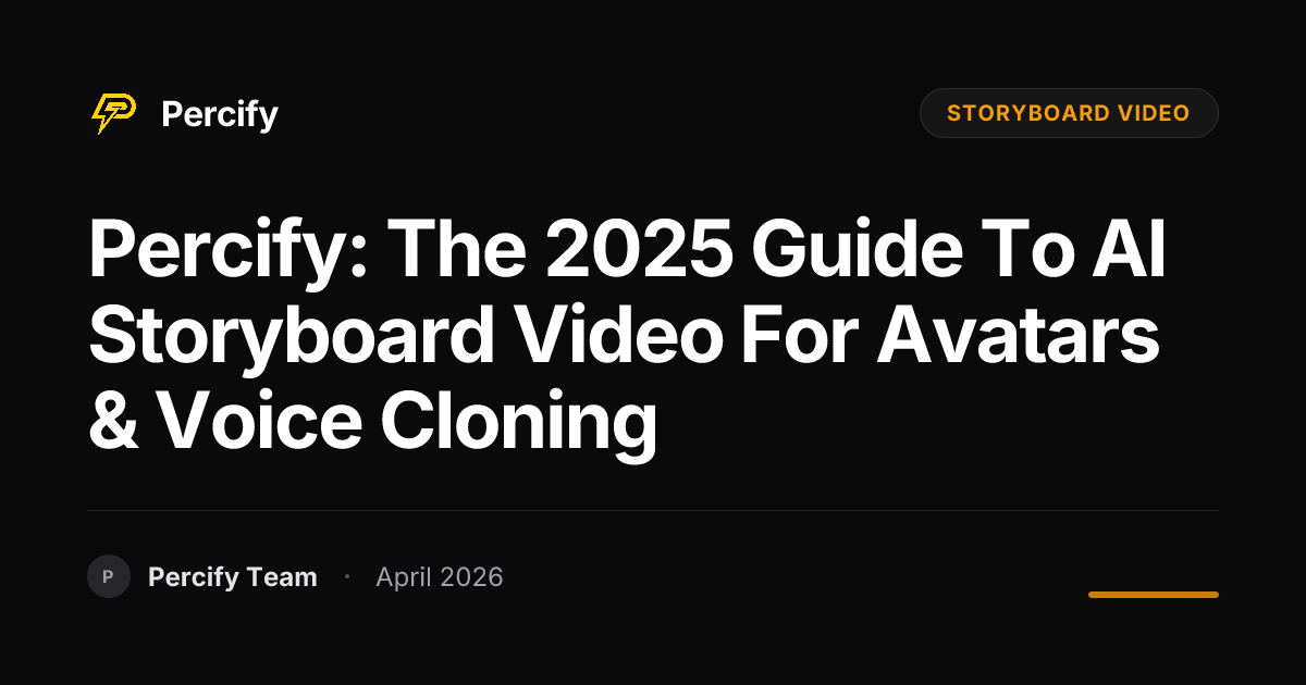 Percify: The 2025 Guide to AI Storyboard Video for Avatars & Voice Cloning - Percify AI Avatar Blog Cover