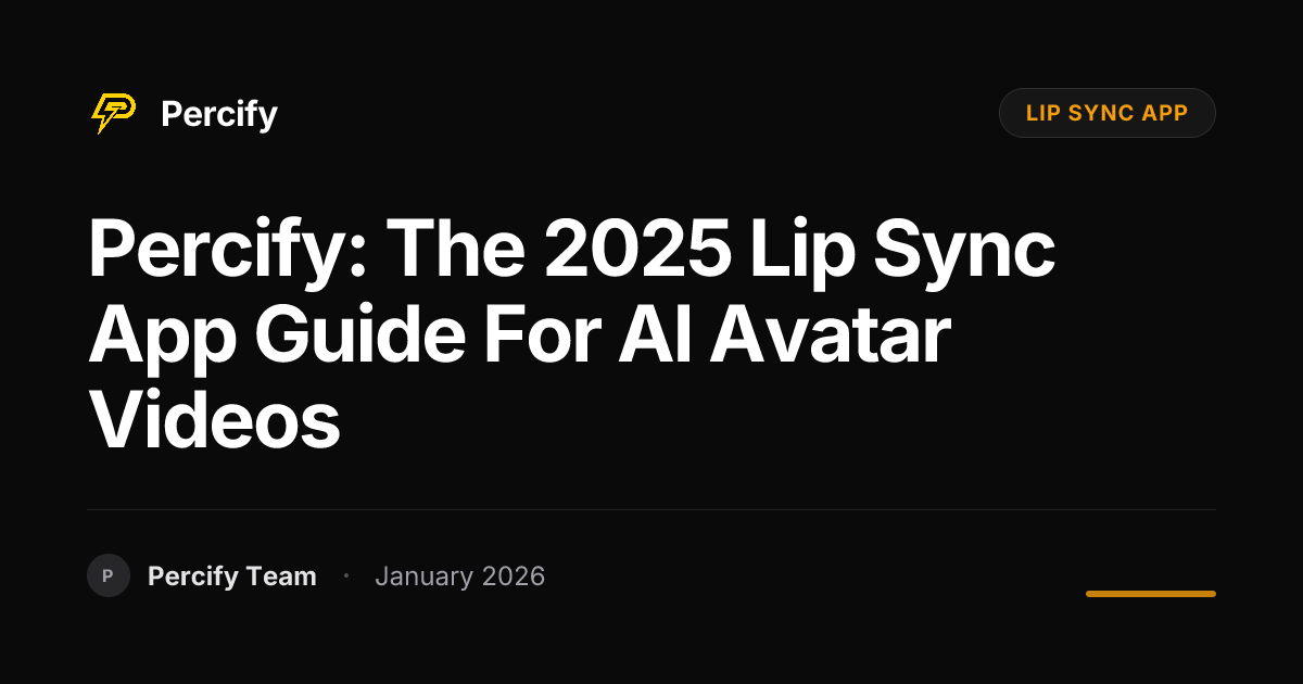 Percify: The 2025 Lip Sync App Guide for AI Avatar Videos | Percify Blog