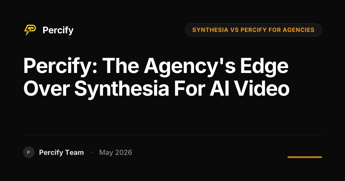 Percify: The Agency's Edge Over Synthesia for AI Video - Percify AI Avatar Blog Cover