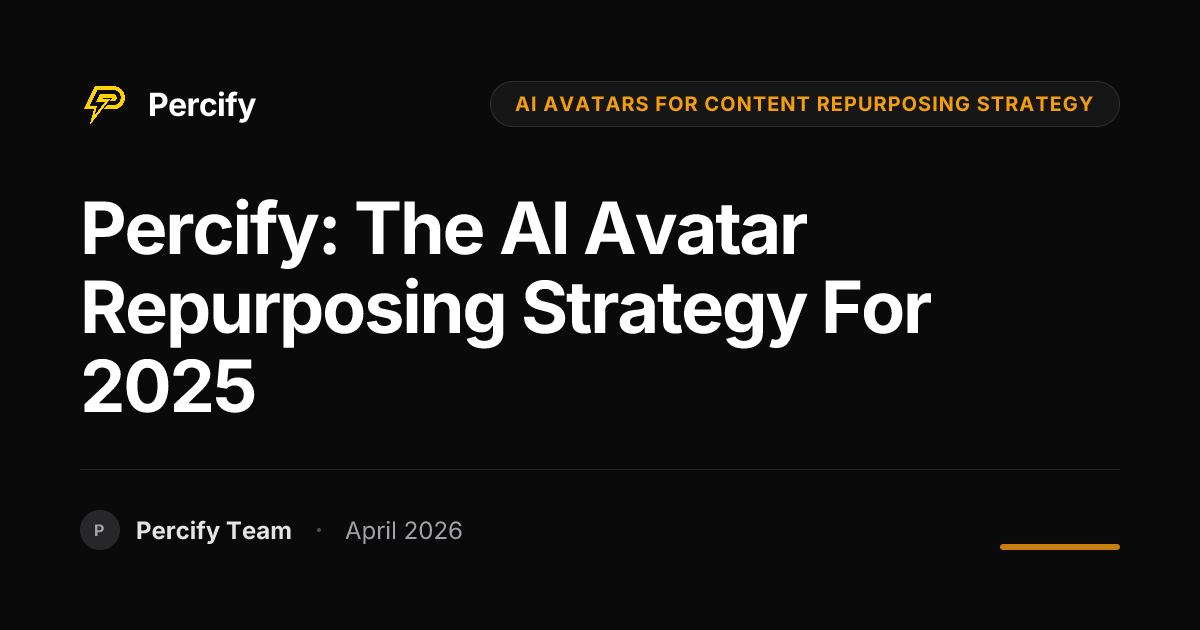 Percify: The AI Avatar Repurposing Strategy for 2025 - Percify AI Avatar Blog Cover