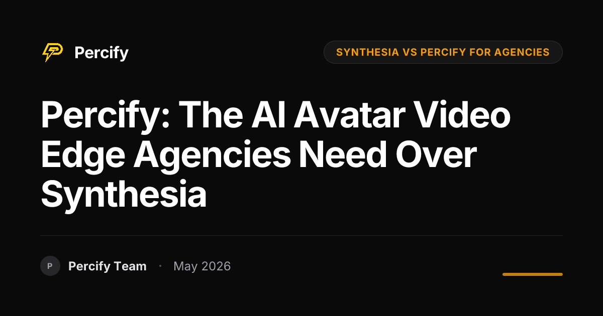 Percify: The AI Avatar Video Edge Agencies Need Over Synthesia - Percify AI Avatar Blog Cover
