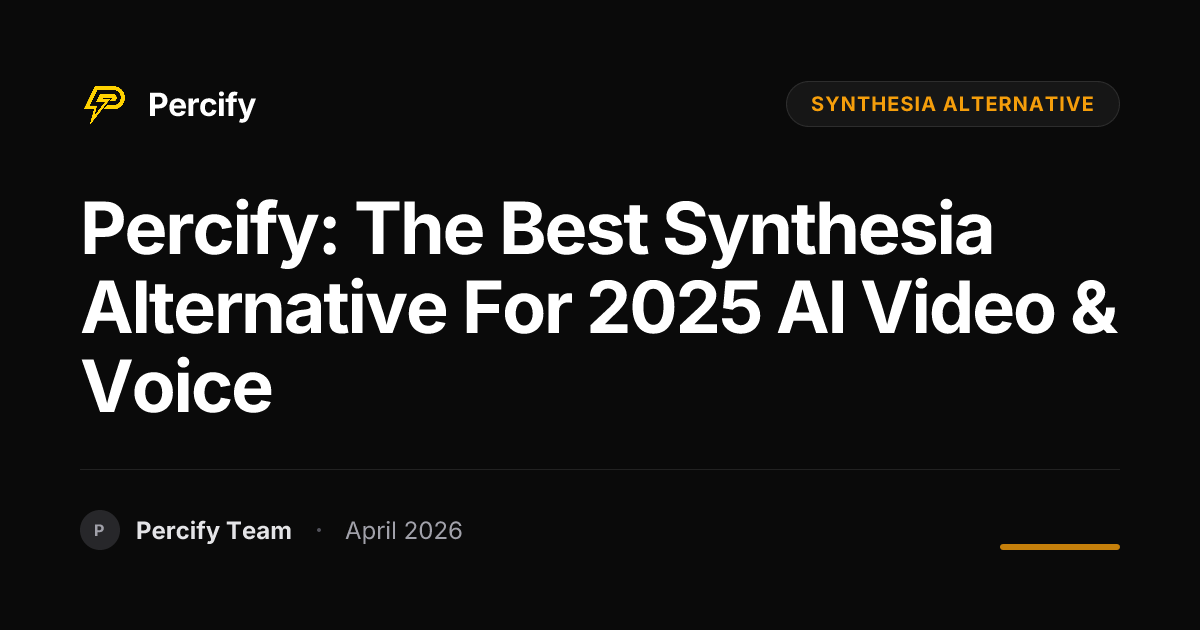 Percify: The Best Synthesia Alternative for 2025 AI Video & Voice - Percify AI Avatar Blog Cover