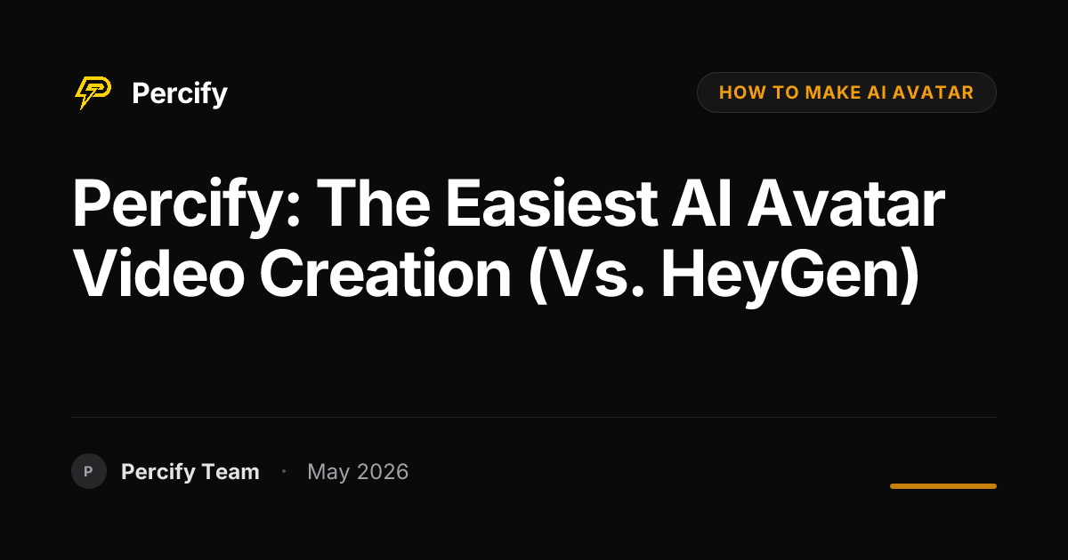 Percify: The Easiest AI Avatar Video Creation (vs. HeyGen) - Percify AI Avatar Blog Cover