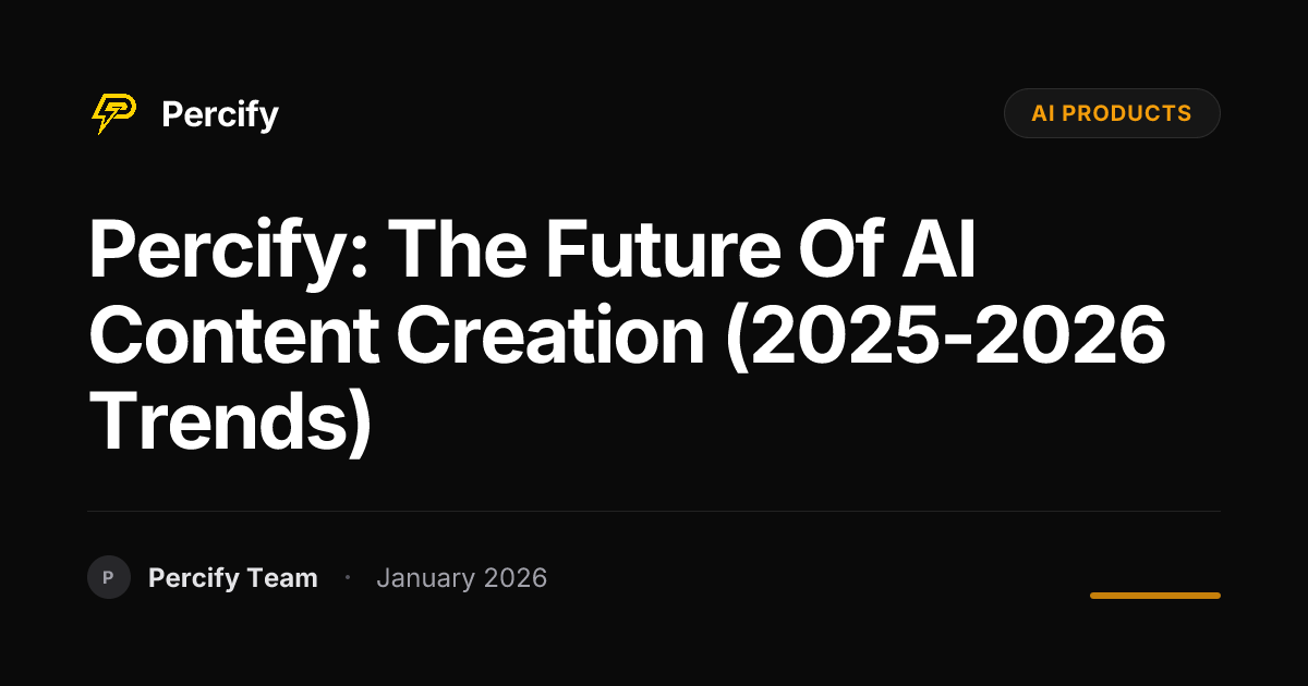 Percify: The Future of AI Content Creation (2025-2026 Trends) | Percify ...