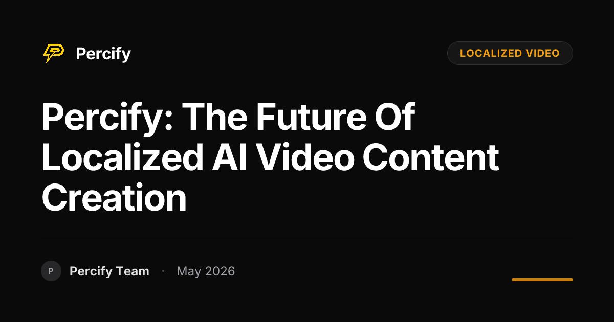 Percify: The Future of Localized AI Video Content Creation - Percify AI Avatar Blog Cover