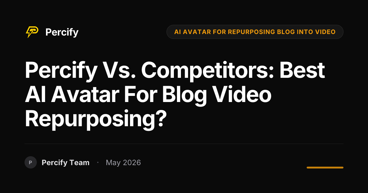 Percify vs. Competitors: Best AI Avatar for Blog Video Repurposing? - Percify AI Avatar Blog Cover