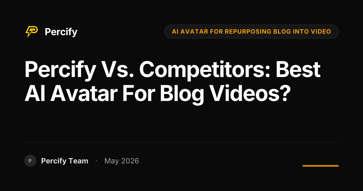 Percify vs. Competitors: Best AI Avatar for Blog Videos? - Percify AI Avatar Blog Cover