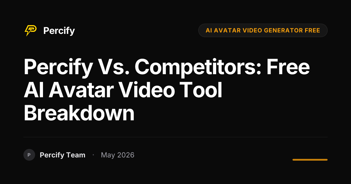 Percify vs. Competitors: Free AI Avatar Video Tool Breakdown - Percify AI Avatar Blog Cover