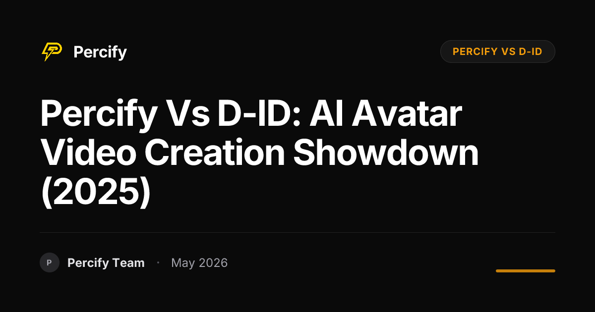Percify vs D-ID: AI Avatar Video Creation Showdown (2025) - Percify AI Avatar Blog Cover