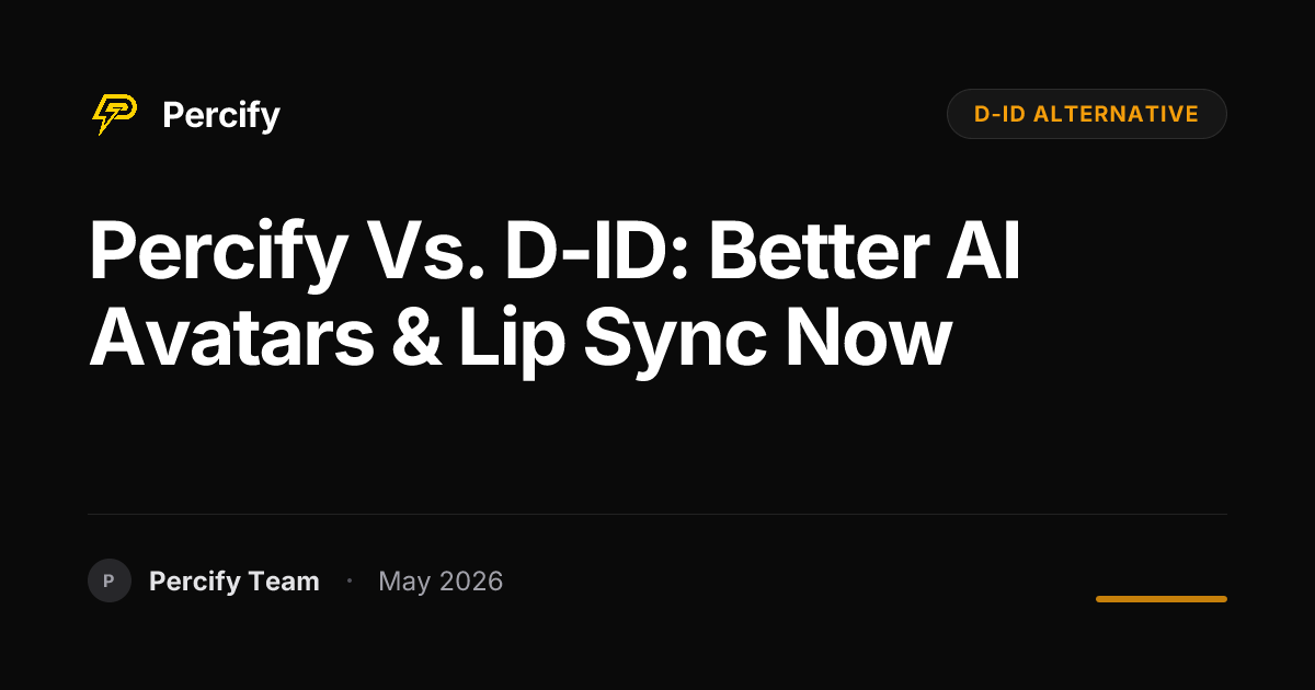 Percify vs. D-ID: Better AI Avatars & Lip Sync Now - Percify AI Avatar Blog Cover