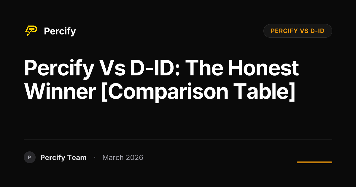 Percify vs D-ID: Side-by-Side AI Avatar Comparison (2026) - Percify AI Avatar Blog Cover