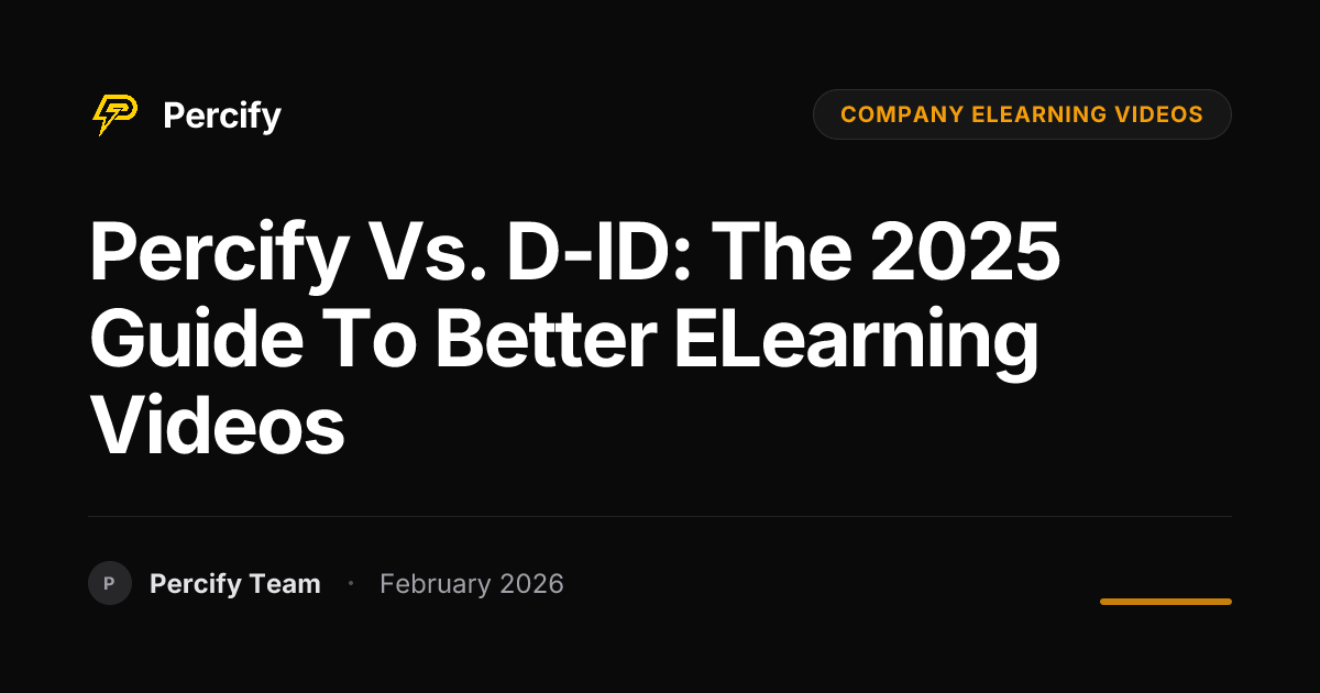 Percify vs. D-ID: The 2025 Guide to Better eLearning Videos - Percify AI Avatar Blog Cover
