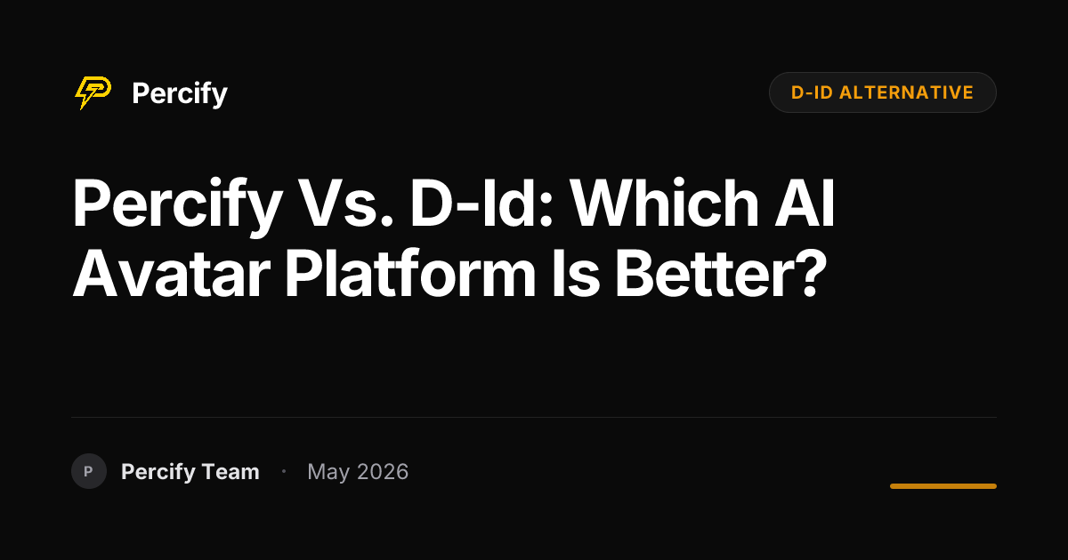 Percify vs. d-id: Which AI Avatar Platform is Better? - Percify AI Avatar Blog Cover